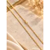 Chaîne 55CM x 2,50MM Gourmette Diamantée Plaqué or 18 Carats 750/1000