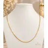 Chaîne 55CM x 2,50MM Gourmette Diamantée Plaqué or 18 Carats 750/1000