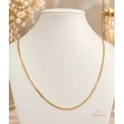 Chaîne 50CM x 2,50MM Gourmette Diamantée Plaqué or 18 Carats 750/1000