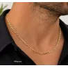 Chaîne Maille Gourmette 60CM X 3MM Plaqué or 18 Carats Bijoux Homme