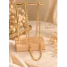 Chaîne Maille Gourmette 50CM X 3MM Plaqué or 18 Carats Bijoux Homme