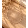 Chaîne Maille Gourmette 60CM X 3MM Plaqué or 18 Carats Bijoux Homme