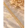 Chaîne Maille Gourmette 50CM X 3MM Plaqué or 18 Carats Bijoux Homme