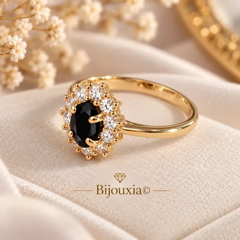 Bague Marquise Saphir Plaqué Or 18 Carats 750/000 Tailles CHOIX