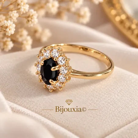 Bague Marquise Saphir Plaqué Or 18 Carats 750/000 Tailles CHOIX