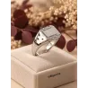 Bague Chevalière Argent Massif 925/1000 Rhodié, Poinçonné