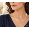 Collier Maille Miroir 45CM X 3MM Argent Massif 925/1000 Rhodié Bijou Intemporel
