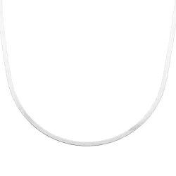 Collier Maille Miroir 45CM X 3MM Argent Massif 925/1000 Rhodié Bijou Intemporel