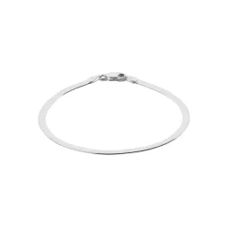 Bracelet Maille Miroir 45CM X 3MM Argent Massif 925/1000 Rhodié Bijou Intemporel