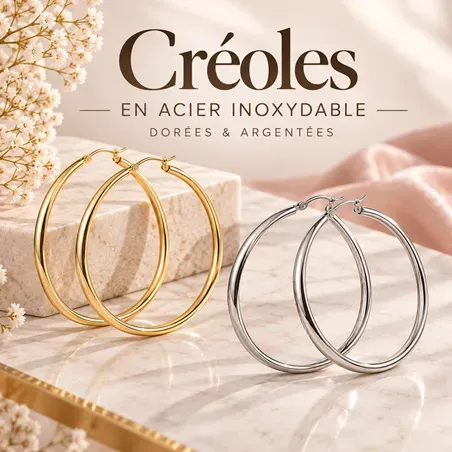Créoles Acier Inoxydable (argenté/doré)